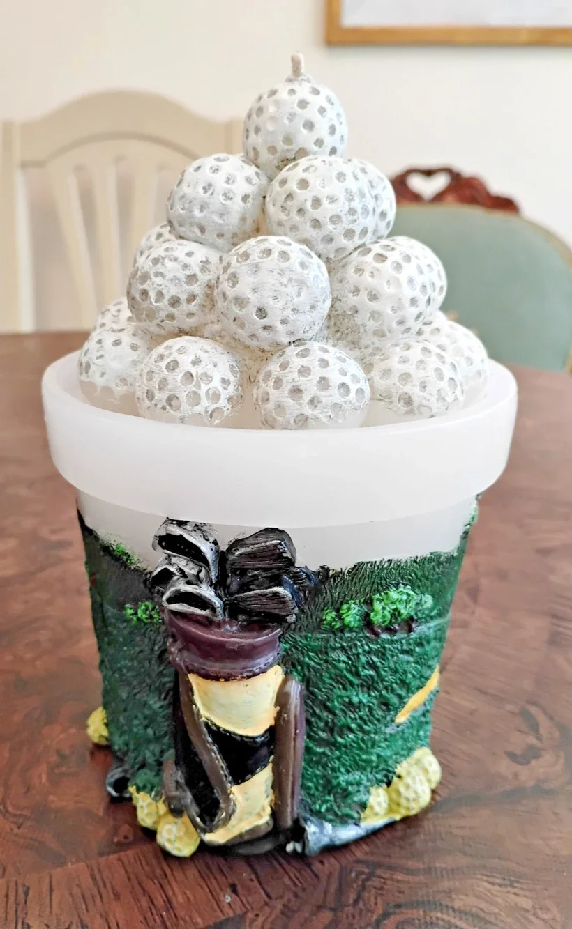 Novelty Golf Figural Wax Candle Sculpted Bag Clubs Balls Gift Sports Decor